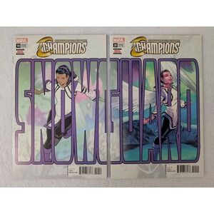 Marvel Champions #19 & #20 2nd Print Set 1st Amka Aliyak Snowguard Connecting